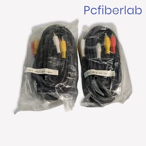 3 RCA to 3 RCA Male To Male Composite Audio Video AV Cable VCR DVD 12FT 2-pack - Picture 1 of 3