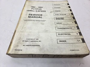 Damaged Harley Davidson 1991 - 1992 FLT/FXR Models Service Manual Book 99483-92 - Picture 1 of 16
