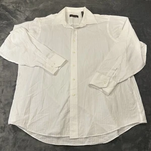 Donald J Trump Shirt Mens 17.5 34/35 White Button Up Long Sleeve Work Formal - Picture 1 of 9