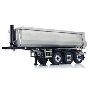 1/14 Metal 3 Axles Hydraulic RC Dump Trailer for Remote Control Tractor Trucks - Picture 1 of 12
