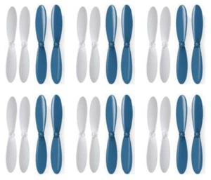 Hubsan X4 H107D Blue White Propeller Blades Props Propellers 6 Pack - Picture 1 of 2