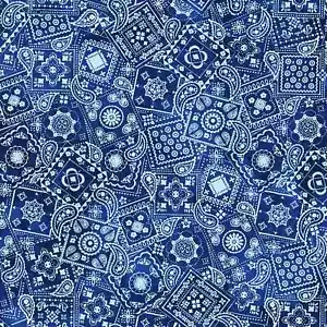 Jeansblau, Paisley, Bandana, Westernstoff, Rodeo Dreams, Hoffman, W5530H-7 - Bild 1 von 1