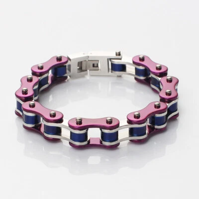 Pulseras de hombre púrpura motociclista bicicleta motocicleta eslabón de cadena pulsera para hombre/mujer Foto 1 de 4
