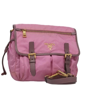 PRADA Shoulder Bag Nylon Pink Gold Auth am7429 - Picture 1 of 24