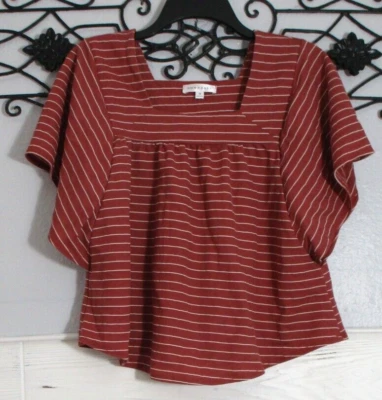 Top para mujer DownEast talla M manga corta multicolor a rayas Foto 1 de 4