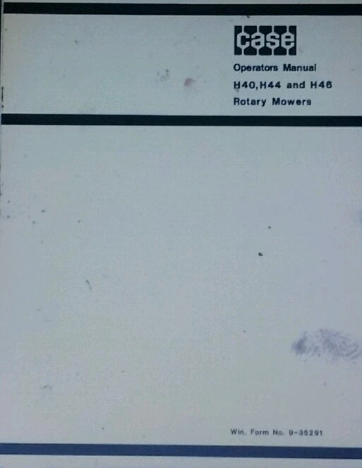 Case Garden Tractor H40 H44 H46 Rotary Mower Implement Owners Manual 224 444 220 - Image 1 of 1