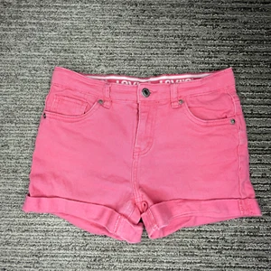 Levi Size 12 R Kids Girls Shorts Mid Rise Cuff Pink - Picture 1 of 7