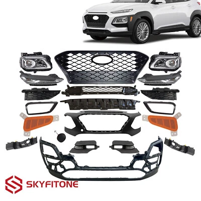 Fits 2018-2021 Hyundai Kona Front Bumper Assembly With Grille Headlights 20Pcs — 第 1/4 张图片