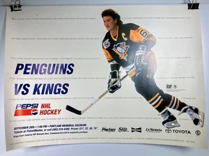 Pittsburgh Penguins VS Los Angeles Kings NHL Pepsi Poster Lemieux Gretzky VTG - Picture 1 of 6