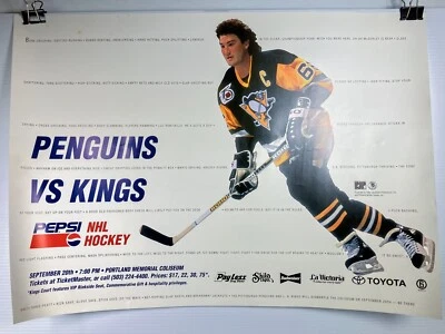 Pittsburgh Penguins VS Los Angeles Kings NHL Pepsi Poster Lemieux Gretzky VTG - Image 1 of 4