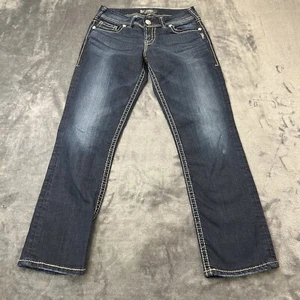 Silver Suki Capri Jeans Womens 28x27" Dark Blue Denim Pants Casual Outdoor - Picture 1 of 12