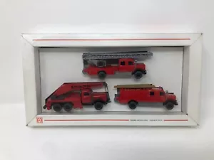 Wiking HO Scale 1:87 Three Magirus Vintage Fire Trucks Set - Picture 1 of 9