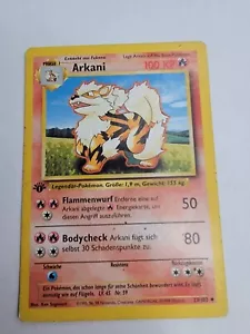 Juego de cartas coleccionables Pokémon Arkani Arcaninie 23/102 1ª edición idioma alemán HP rayado - Imagen 1 de 6