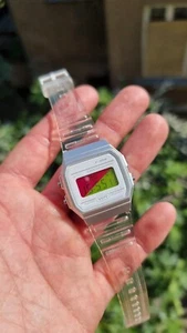 Double Trouble – Modified Watch Based on Casio F-91W – Transparent White Case - Picture 1 of 9