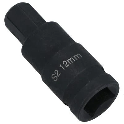 AB TOOLS M12 x 55mm 1/2in Drive Short Impact Impacted Allen hex Key Socket 12mm