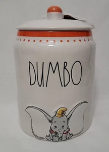 Rae Dunn Dumbo Canister Disney White Cookie Jar w/ Orange Ring & Handle - Picture 1 of 5
