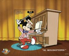 St. Vincent 1998 - Disney, Mousketeers, Piano - Souvenir Stamp Sheet - MNH