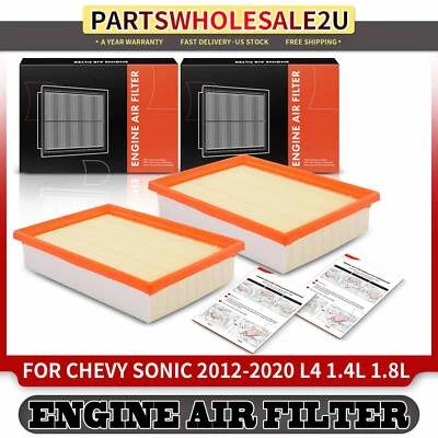 Filtro de aire del motor 2 piezas para Chevrolet Sonic 2012 2013 2014 2015 2016 2017-2020 Foto 1 de 4