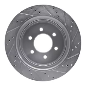 Dynamic Friction 631-54220L - Drilled and Slotted Silver Zinc Brake Rotor - Picture 1 of 5