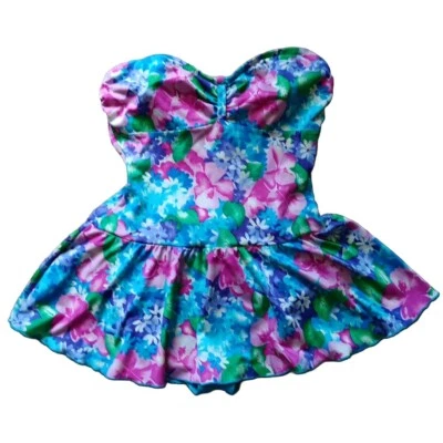 Traje de baño de una pieza de colección 14 falda floral Sea Fashions of California  Foto 1 de 4
