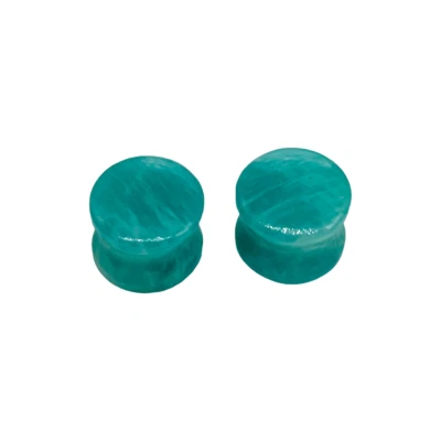 Medidores de oreja hechos a mano de piedras preciosas de amazonita túneles tapones 8 g (3 mm) a 2-1/8 pulgadas 54 mm Foto 1 de 4