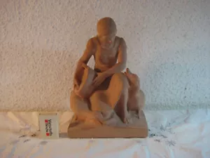 Keramik Figur / Skulptur Gänseliesel / Frau mit Gänse von Rudolf Stocker - Bild 1 von 8