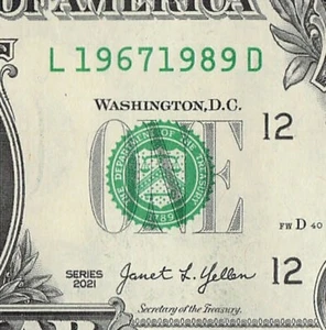 1967 1989 Tombstone Date Note Fancy Serial Number One Dollar Bill - Picture 1 of 11