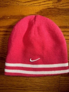 Nike Girls Pink And White Reversible Knit Beanie So 7-16 - Picture 1 of 6