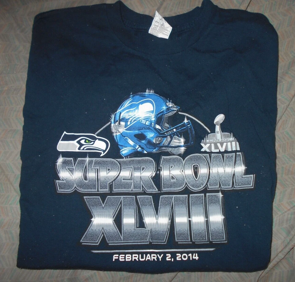 Рубашка Seattle Seahawks Super Bowl 47 Appearance для мальчиков средний размер - Изображение 1 из 1