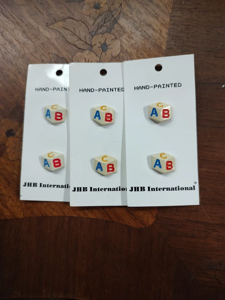 Set of 6 Vintage A B C Sewing Buttons JHB Collection - Image 1 of 1