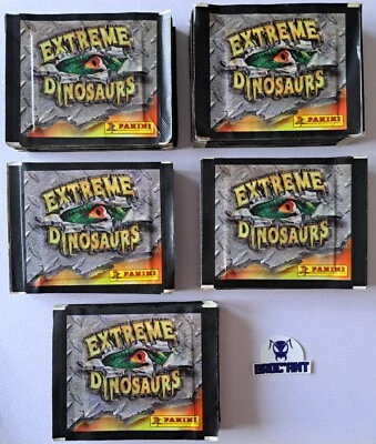 🃏 Lot de 100 pochettes neuves stickers Extreme Dinosaurs Panini 1998 - Photo 1/3