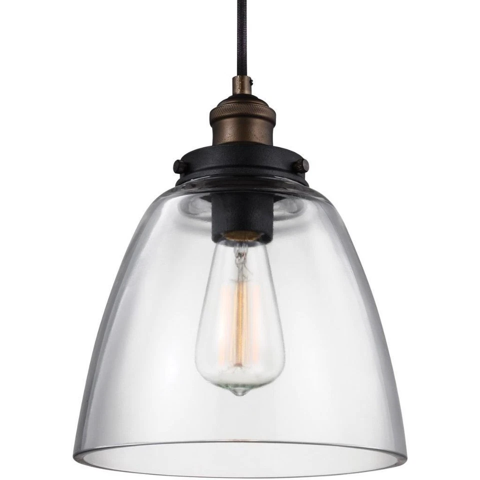 Feiss Baskin 1 Light 9 inch Pendant, Painted Aged Brass, P1349PAGB/DWZ - Image 1 of 1