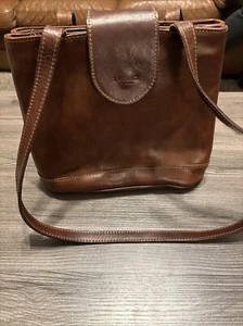 I Medici Vintage Genuine Leather Shoulder Bag Purse Color Brown Classic - Picture 1 of 6