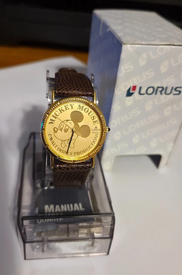 Vintage Rare Lorus Mickey Mouse (Head with bowtie) Coin Watch New Old Stock - Image 1 of 1