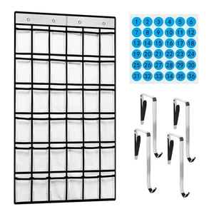 Numbered Classroom Pocket Chart White 36 Pockets for Cell Phone Storage - Picture 1 of 7