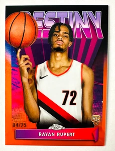2023-24 Topps Cromo Rayan Rupert Naranja Refractor RC Destiny SP #/25 ¡Blazers! - Imagen 1 de 3
