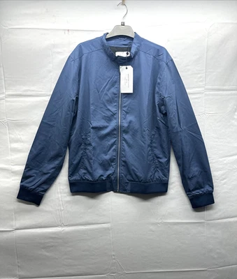 Chaqueta cortavientos Selected Homme para hombre azul cremallera completa talla grande ajuste regular Foto 1 de 4