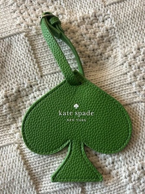 Kate Spade Green Leather Spade Luggage Tag - Image 1 of 2