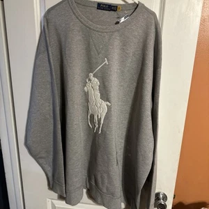 Polo Ralph Lauren BT Big Pony Bordado Rugby Pullover Sudadera Para Hombres 4XB - Imagen 1 de 6