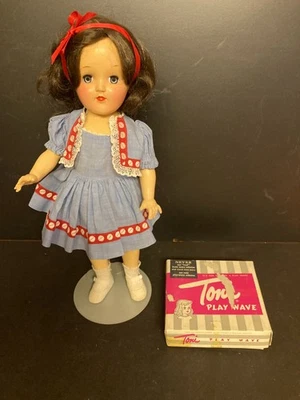 Ideal Brown Hair Toni doll With Original Dress P-90 14” Doll w/ play wave - Image 1 of 4