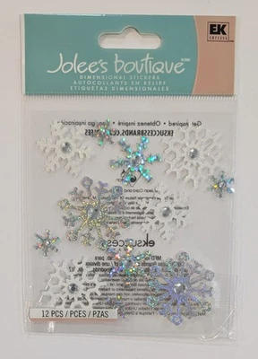 Jolee's Silver & White Winter Glitter Snowflakes Scrapbooking Stickers - Image 1 of 2