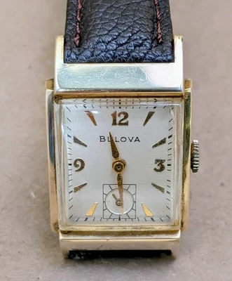 VINTAGE 1951 MEN'S BULOVA 21 J Cal 8AC Manual Wind 10K GF Watch w Band WORKS - Image 1 of 4