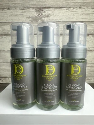 Design Essentials Mousse Natural Mejorador de Rizos de Cabello Almendra y Aguacate Paquete de 3 OZ Foto 1 de 3