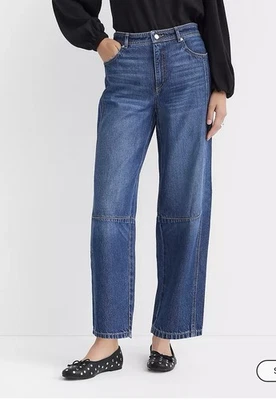 Calça jeans nova com etiquetas Ann Taylor Loft pequena cintura alta lavagem escura tamanho 24P/00P - Imagem 1 de 4