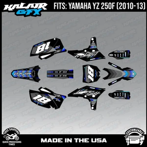 Graphics Kit for YAMAHA YZ250F (2010-2013) Rebel Series - Blue - Picture 1 of 4