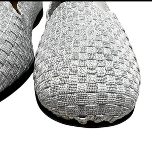 Comfortview Bethany Flat Shoes Women's size  13W Wide Slip-On Comfort Silver - Picture 1 of 6