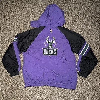 Редкий винтажный 1990-х Milwaukee баксы стартер мешок куртка XLarge 90-х NBA пуловер - Изображение 1 из 4