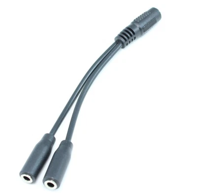 4inch 3.5mm MONO TS Female to 2 Female Adapter Y-Cable / Splitter - Image 1 of 2