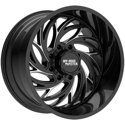 Off Road Monster M29 22x12 6x135/6x5.5" -44mm Black/Milled Wheel Rim 22" Inch - Image 1 of 4