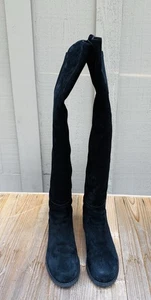 Stuart Weitzman 5050 Black Suede Iconic Over The Knee Stretch Boots Size 5.5 - Picture 1 of 7